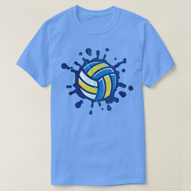 Spiker Setter Server Beach Volleyball Wasserplatin T-Shirt (Design vorne)