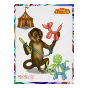 Spikes Ballon-Affen-Magie Poster