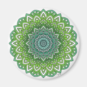Spiky Green Blume Mandala Magnet