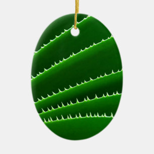 Spiky Green Leaf Muster Keramikornament