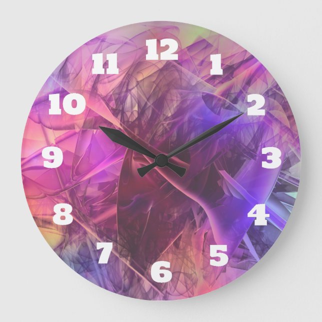 Spiky Shiny Glass Shards Abstract Design Große Wanduhr (Vorderseite)