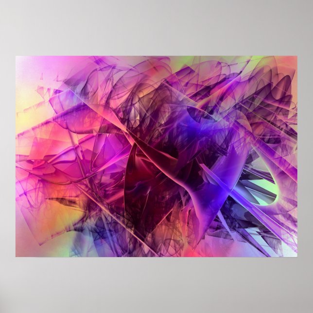 Spiky Shiny Glass Shards Abstract Design Poster (Vorne)