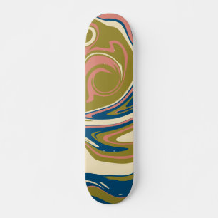 Spill - Blau, Olivgrün, Rosa und Creme Skateboard