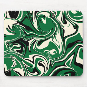 Spill - Grün, Creme und Schwarz Mousepad