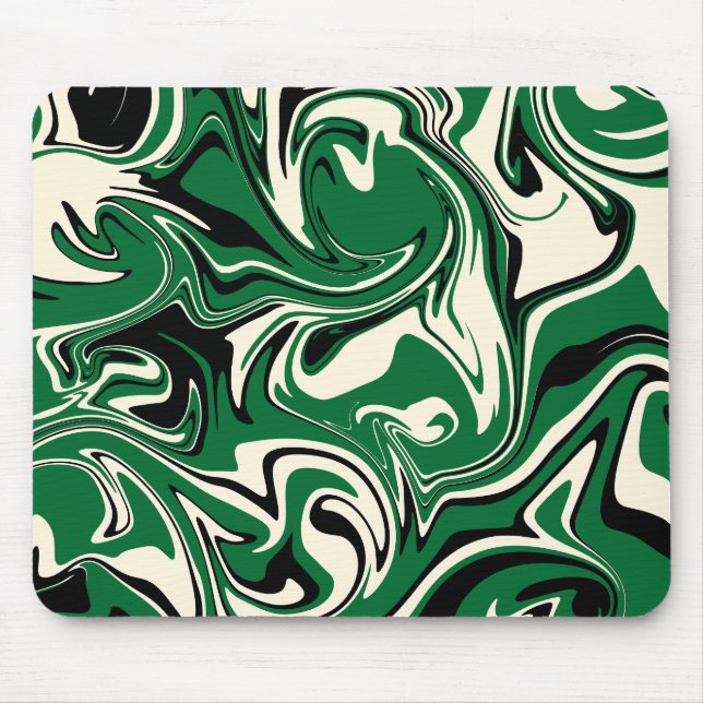 Spill - Grün, Creme und Schwarz Mousepad (Vorne)