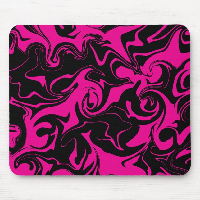 Spill - Magenta und Schwarz Mousepad (Vorne)