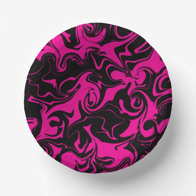 Spill - Magenta und Schwarz Pappteller (Vorderseite)