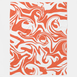 Spill - Orange und Weiß Fleecedecke