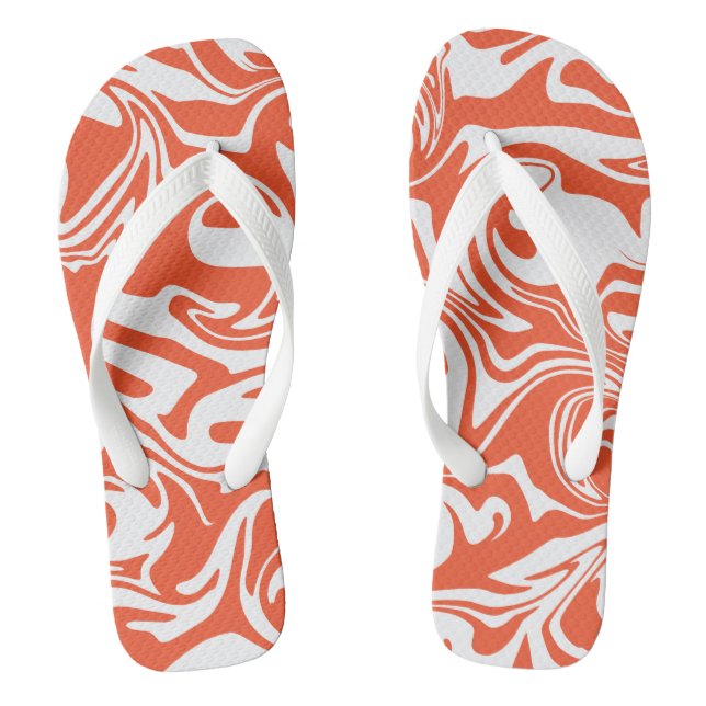 Spill - Orange und Weiß Flip Flops (Fußbett)