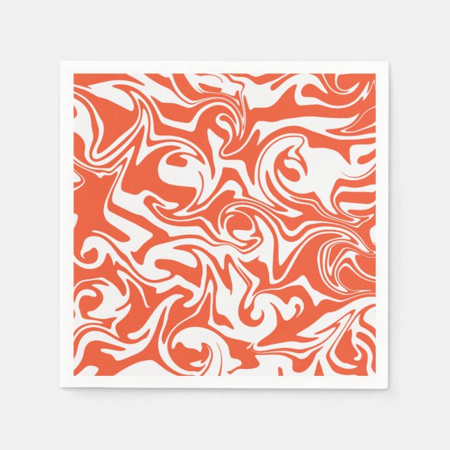 Spill - Orange und Weiß Serviette (Vorderseite)