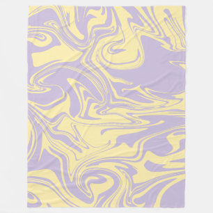 Spill - Pastellgelb und Lila Fleecedecke