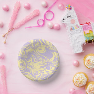 Spill - Pastellgelb und Lila Pappteller