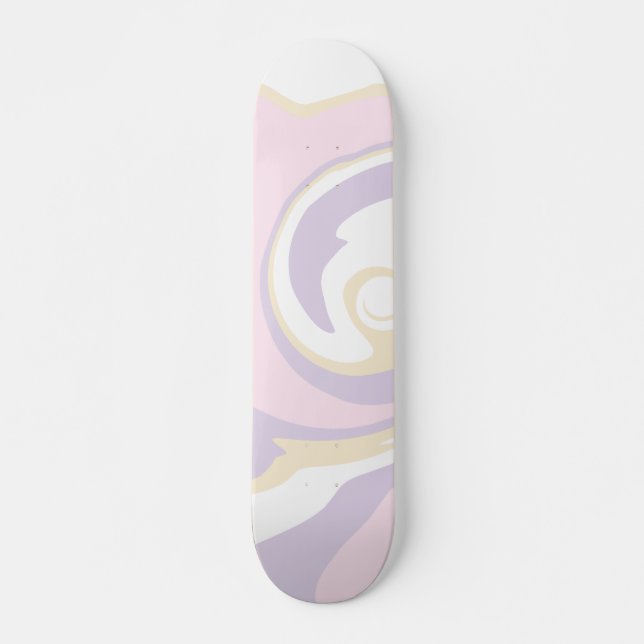 Spill - Pastellrosa, Gelb und Lila Skateboard (Vorne)