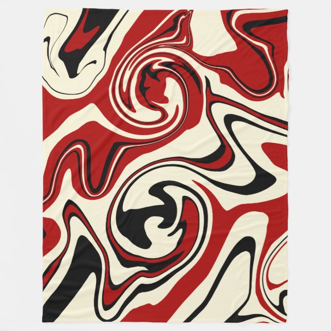 Spill - Red & Cream Fleecedecke (Vorderseite)