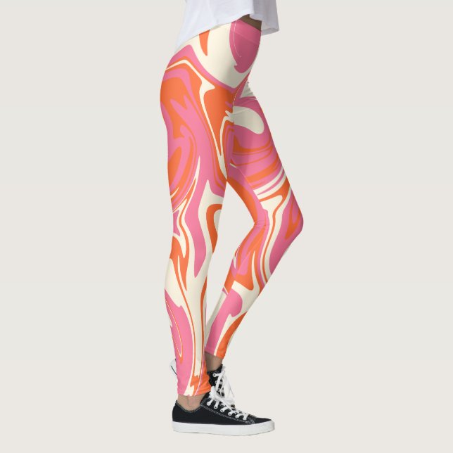 Spill - Rosa, Orange und Creme Leggings (Rechts)