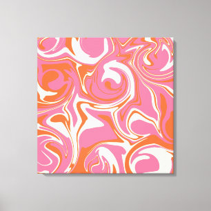 Spill - Rosa, Orange und Creme Leinwanddruck