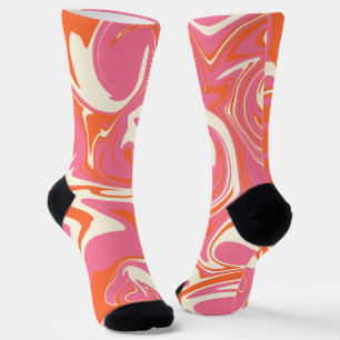 Spill - Rosa, Orange und Creme Socken