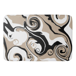 Spill - Taupe, Schwarz und Weiß Badematte