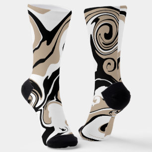Spill - Taupe, Schwarz und Weiß Socken