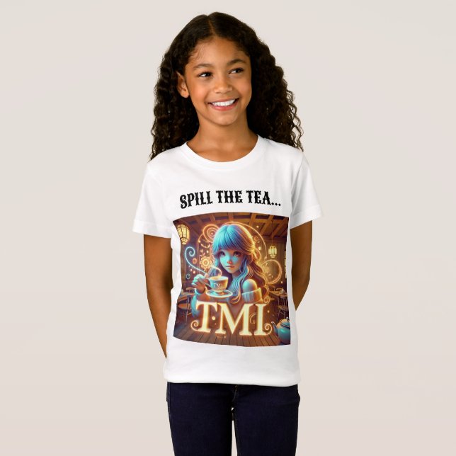 Spill the Tea Funny T - Shirt Design. (Vorne ganz)