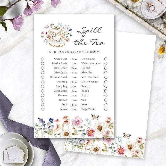 Spill the Tee Brautparty Game (Spill The Tea Bridal Shower Game by Painted Paperie
)