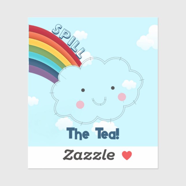 Spill the Tee Custom-Cut Vinyl Sticker (Blatt)