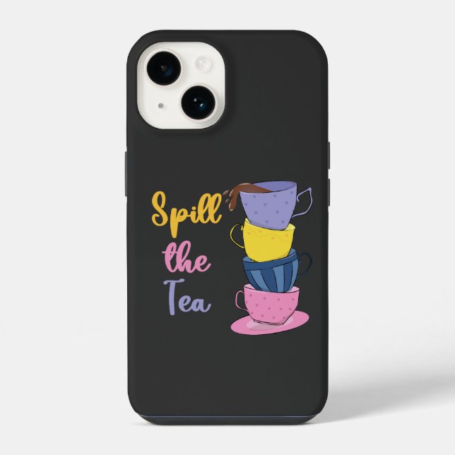 Spill the Tee - Tea Drinker iPhone Hülle (Rückseite)