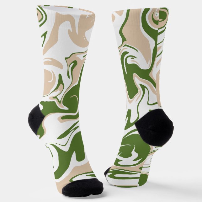 Spill - Weiß, Sand und Palmen grün Socken (Gewinkelt)