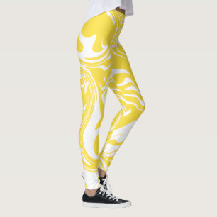 Spill - Zitronengelb und Weiß Leggings