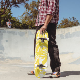 Spill - Zitronengelb und Weiß Skateboard