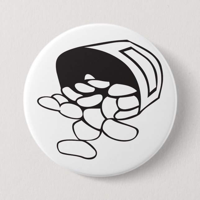 Spilled Beans Black and White Outline Button (Vorderseite)