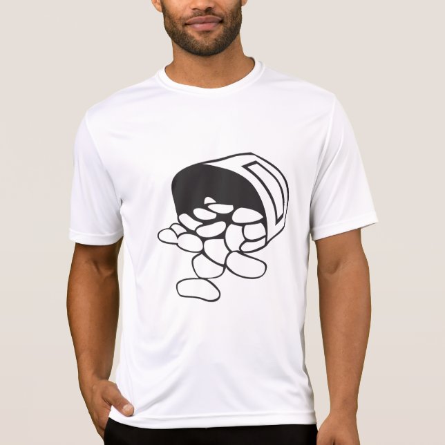 Spilled Beans Black and White Outline T-Shirt (Vorderseite)