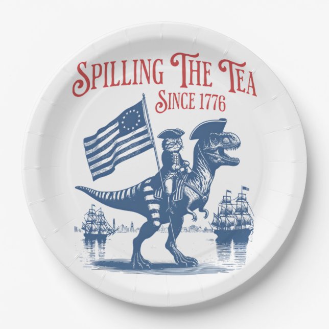 Spilling The Tea Since 1773 Cute Quote Pappteller (Vorderseite)