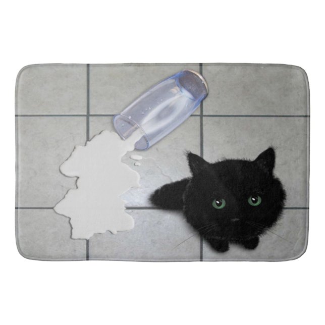 Spilt Milk und Black Kitty Badematte (Vorderseite)