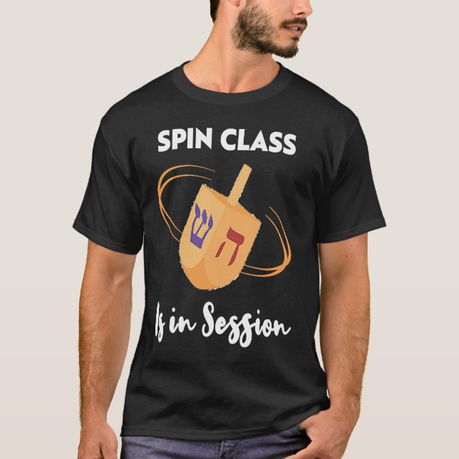 Spin Class Is In Session  Happy Chanukkah T-Shirt (Vorderseite)