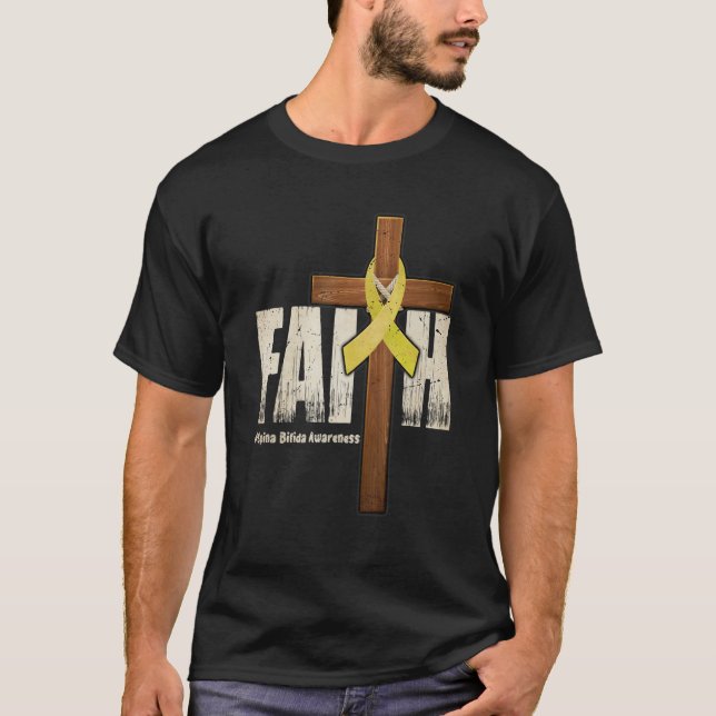 Spina Bifida Awareness Christian Faith & Cross 2 T-Shirt (Vorderseite)