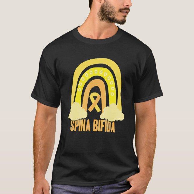 Spina Bifida Awareness Yellow Ribbon For Men Women T-Shirt (Vorderseite)