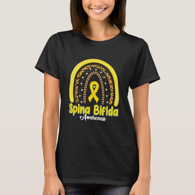 Spina Bifida Awareness Yellow Ribbon For Men Women T-Shirt (Vorderseite)