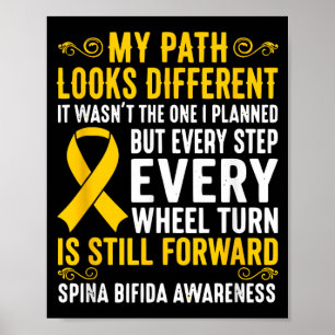 Spina bifida Bewusstsein Überlebender gelbes Band Poster