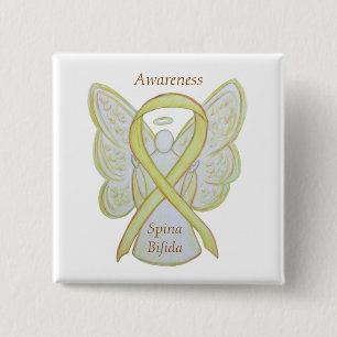 Spina Bifida Engel Gelbe Awareness Ribbon Ansteckn Button