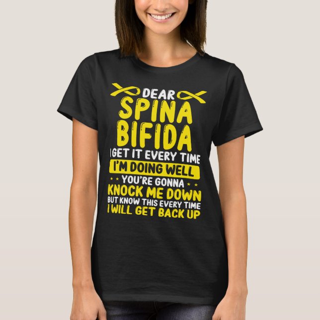 Spina Bifida Sensibilisierungstag Spina Bifida Rib T-Shirt (Vorderseite)