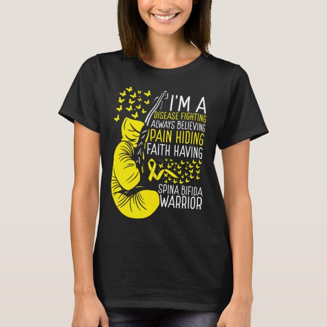 Spina Bifida Warrior Awareness Ribbon Disease T-Shirt (Vorderseite)