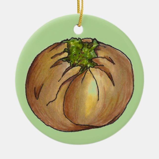 Spinach Knish jüdische Deli Cuisine Keramik Ornament (Vorne)