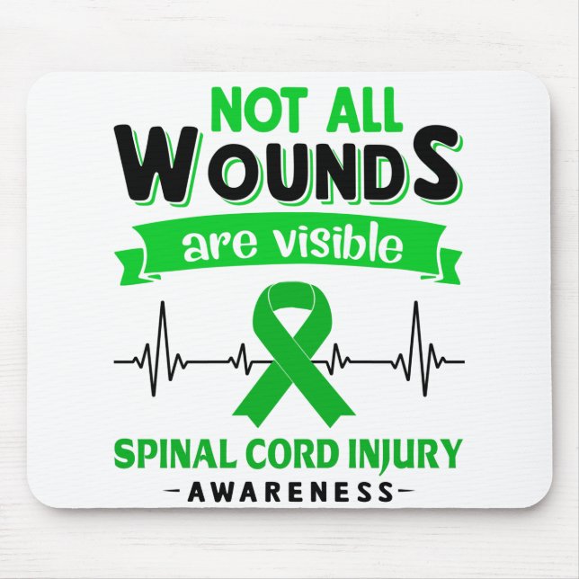 Spinal Cord Verletzungen Bewusstsein Monat Band Ge Mousepad (Vorne)