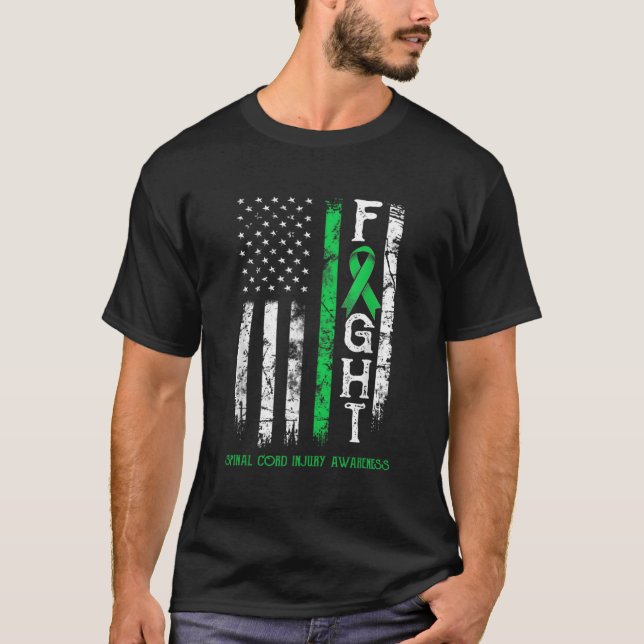Spinal Cord Verletzungen Krieger US Flagge Pullove T-Shirt (Vorderseite)