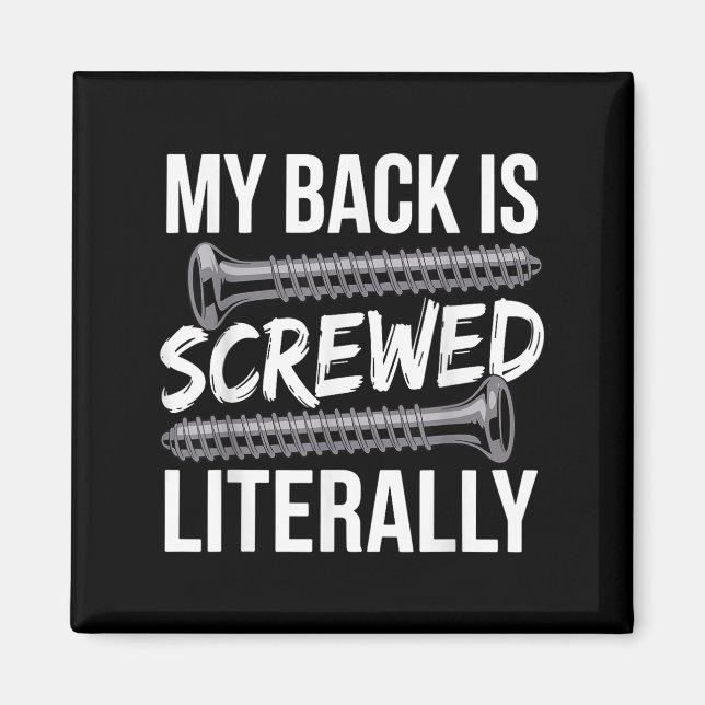 Spinal Fusion Art For Men Women Recovery Back Spin Magnet (Vorne)