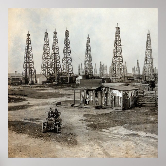 Spindletop Oil field - Texas 1902 Poster (Vorne)