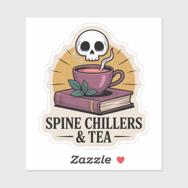Spine Chillers & Tea - leckeres Buch Aufkleber (Blatt)