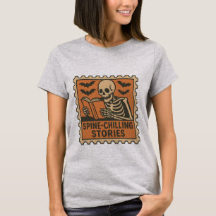 Spine-Chilling-Geschichten - Skeleton Reading Hall T-Shirt