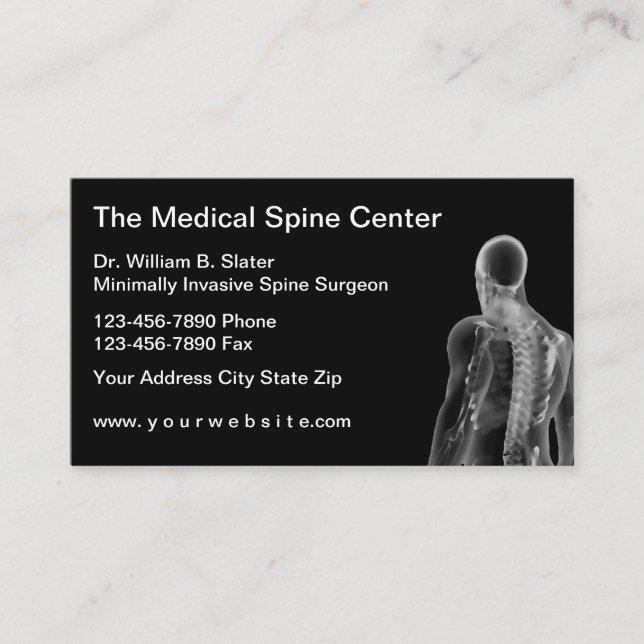 Spine Doctor Medical Theme Visitenkarte (Vorderseite)